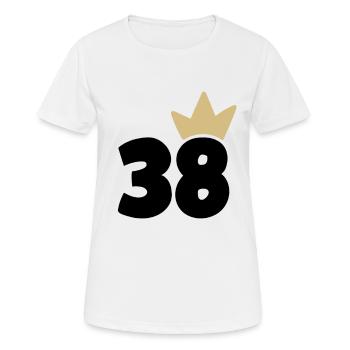 38 Krone Nummer 38 - Frauen T-Shirt atmungsaktiv - Weiß - Vorne - AI Model Female 172 dark (172cm)