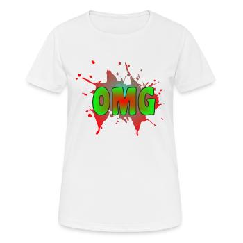 OMG - Frauen T-Shirt atmungsaktiv - Weiß - Vorne - AI Model Female 172 dark (172cm)