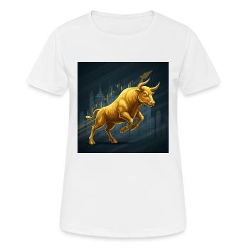 Golden trading bull - Women's Breathable T-Shirt - white - Front - AI Model Female 172 dark (172cm)