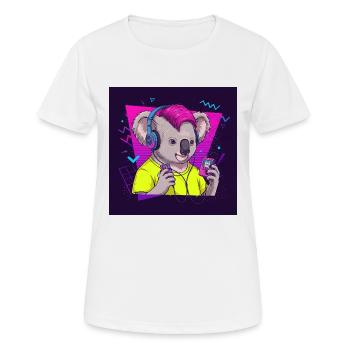 Cooler Koala mit Walkman - 80er Vibes - Frauen T-Shirt atmungsaktiv - Weiß - Vorne - AI Model Female 172 dark (172cm)