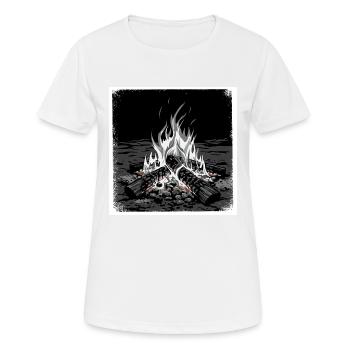 Magical moments around the campfire: warmth, stories - Women's Breathable T-Shirt - white - Front - AI Model Female 172 dark (172cm)