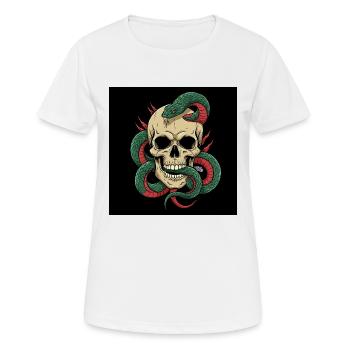 Shadow & – Crâne et serpent combinés - T-shirt respirant Femme - blanc - Devant - AI Model Female 172 dark (172cm)