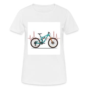 Adrénaline et endurance - avec le cœur et le vélo - T-shirt respirant Femme - blanc - Devant - AI Model Female 172 dark (172cm)
