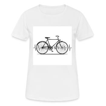 Im Rhythmus der Berge: Mountainbike & Herzschlag - Frauen T-Shirt atmungsaktiv - Weiß - Vorne - AI Model Female 172 dark (172cm)