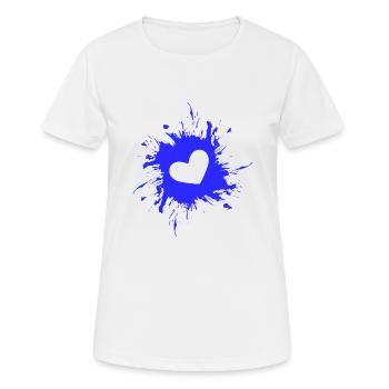 Encre tache de coeur bleu - T-shirt respirant Femme - blanc - Devant - AI Model Female 172 dark (172cm)