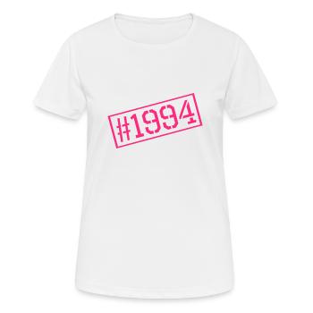 1994 - Frauen T-Shirt atmungsaktiv - Weiß - Vorne - AI Model Female 172 dark (172cm)