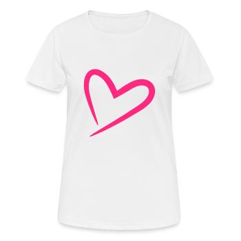 Heart in pink - Women's Breathable T-Shirt - white - Front - AI Model Female 172 dark (172cm)