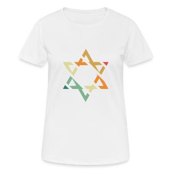 Davidstern - Frauen T-Shirt atmungsaktiv - Weiß - Vorne - AI Model Female 172 dark (172cm)