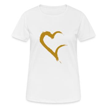 Herz offen Gold - Frauen T-Shirt atmungsaktiv - Weiß - Vorne - AI Model Female 172 dark (172cm)