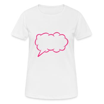 Bulle de dialogue bulle de pensée - T-shirt respirant Femme - blanc - Devant - AI Model Female 172 dark (172cm)