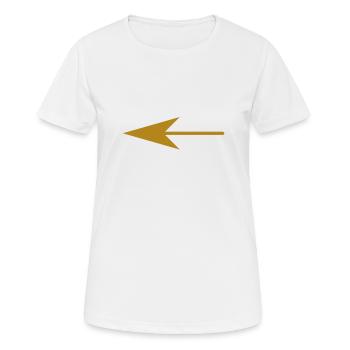 Arrow to left gold - Women's Breathable T-Shirt - white - Front - AI Model Female 172 dark (172cm)