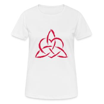 Triquetra coeur celtique symbole - T-shirt respirant Femme - blanc - Devant - AI Model Female 172 dark (172cm)