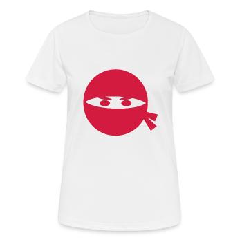 Ninja Kopf - Frauen T-Shirt atmungsaktiv - Weiß - Vorne - AI Model Female 172 dark (172cm)