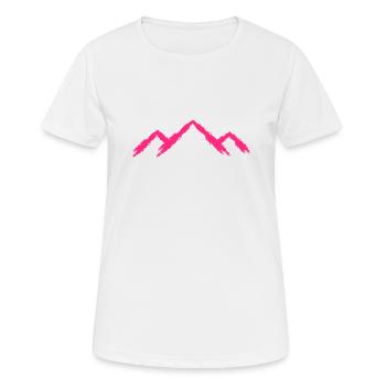 Berg Bergsteigen Rosa Berglauf - Frauen T-Shirt atmungsaktiv - Weiß - Vorne - AI Model Female 172 dark (172cm)
