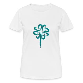 Cloverleaf Symbol Celtic Symbols - Women's Breathable T-Shirt - white - Front - AI Model Female 172 dark (172cm)