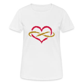 Herz Unendlich Endlos - Frauen T-Shirt atmungsaktiv - Weiß - Vorne - AI Model Female 172 dark (172cm)