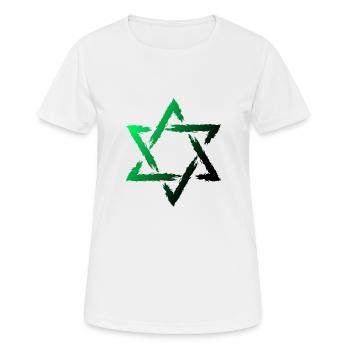 Star of David Green Judaism Jewish - Women's Breathable T-Shirt - white - Front - AI Model Female 172 dark (172cm)