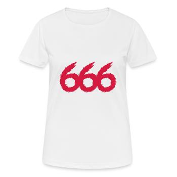 666 number symbol - Women's Breathable T-Shirt - white - Front - AI Model Female 172 dark (172cm)