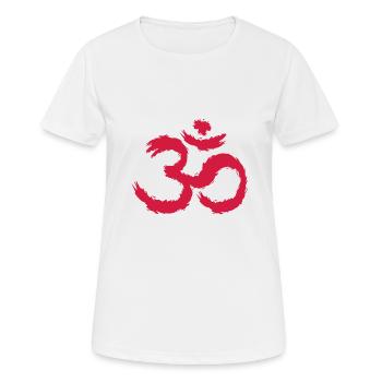 Om Symbol Hinduismus - Frauen T-Shirt atmungsaktiv - Weiß - Vorne - AI Model Female 172 dark (172cm)