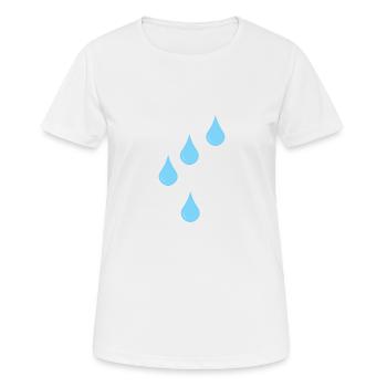 Icône de gouttes de pluie gouttes de pluie - T-shirt respirant Femme - blanc - Devant - AI Model Female 172 dark (172cm)