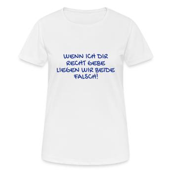 Besserwisser lustiger Spruch - Frauen T-Shirt atmungsaktiv - Weiß - Vorne - AI Model Female 172 dark (172cm)