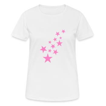 Icône de motif astérisque étoile rose - T-shirt respirant Femme - blanc - Devant - AI Model Female 172 dark (172cm)