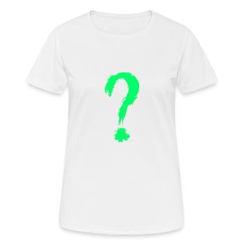 Point d'interrogation vert - T-shirt respirant Femme - blanc - Devant - AI Model Female 172 dark (172cm)