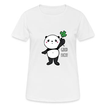 Panda chanceux - T-shirt respirant Femme - blanc - Devant - AI Model Female 172 dark (172cm)