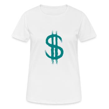 Dollar signe dollar signe argent argent cadeau - T-shirt respirant Femme - blanc - Devant - AI Model Female 172 dark (172cm)