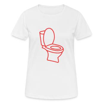 Toilette toilette cadeau d’humour - T-shirt respirant Femme - blanc - Devant - AI Model Female 172 dark (172cm)