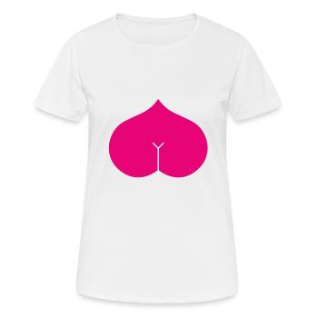 Arsch Herz Popo Liebe Lustig Geschenk - Frauen T-Shirt atmungsaktiv - Weiß - Vorne - AI Model Female 172 dark (172cm)