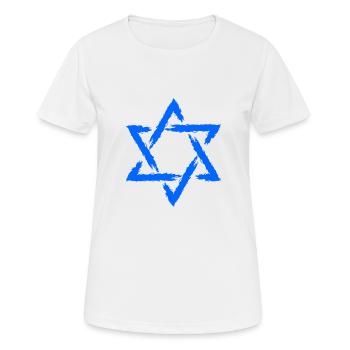 Star of David icon blue star - Women's Breathable T-Shirt - white - Front - AI Model Female 172 dark (172cm)