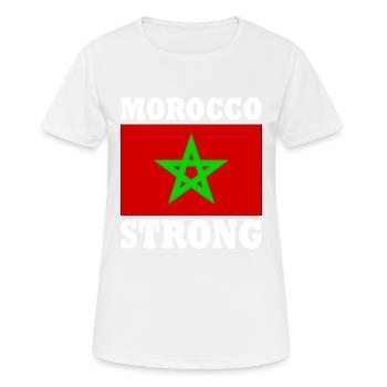 Morocco strong - T-shirt respirant Femme - blanc - Devant - AI Model Female 172 dark (172cm)
