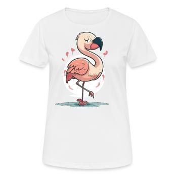 Flamingo-Spaß - Frauen T-Shirt atmungsaktiv - Weiß - Vorne - AI Model Female 172 dark (172cm)