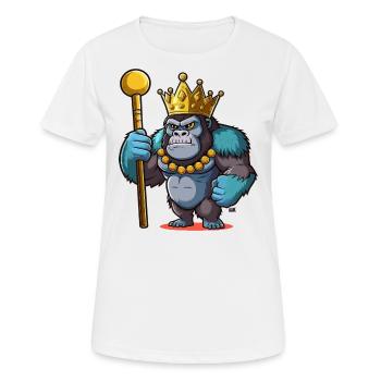 König Gorilla - Frauen T-Shirt atmungsaktiv - Weiß - Vorne - AI Model Female 172 dark (172cm)
