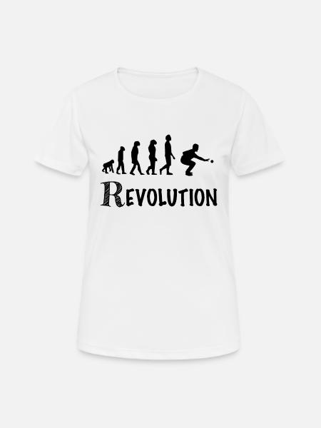 Revolution Petanque-Spieler-Humor-Bälle - Frauen T-Shirt atmungsaktiv - Weiß