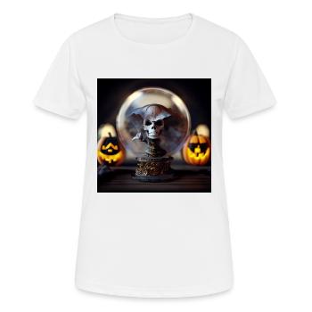 Halloween Pirate Skull Globe - Women's Breathable T-Shirt - white - Front - AI Model Female 172 dark (172cm)