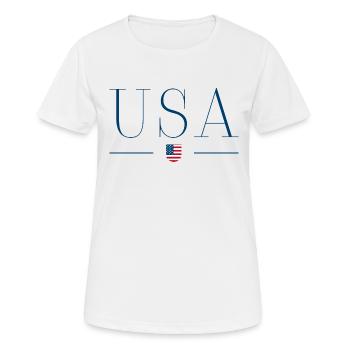 États-Unis - T-shirt respirant Femme - blanc - Devant - AI Model Female 172 dark (172cm)