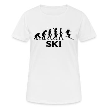 Evolution ski skier ski slope bt - Women's Breathable T-Shirt - white - Front - AI Model Female 172 dark (172cm)