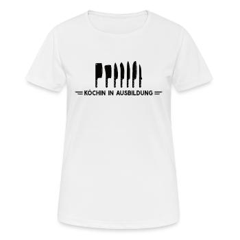 Ausbildung Köchin Lehrling Kochlehre Kochazubi - Frauen T-Shirt atmungsaktiv - Weiß - Vorne - AI Model Female 172 dark (172cm)