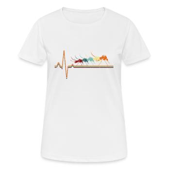 ECG moustique rétro - T-shirt respirant Femme - blanc - Devant - AI Model Female 172 dark (172cm)