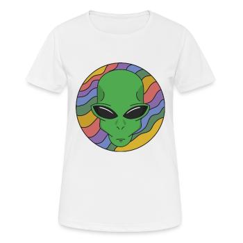 psychedelic alien - Women's Breathable T-Shirt - white - Front - AI Model Female 172 dark (172cm)