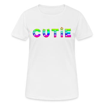 Graphique Cutie Quote - T-shirt respirant Femme - blanc - Devant - AI Model Female 172 dark (172cm)