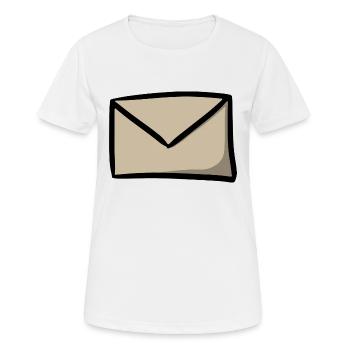Briefsymbol Nachricht E-Mail Brief Sendung - Frauen T-Shirt atmungsaktiv - Weiß - Vorne - AI Model Female 172 dark (172cm)