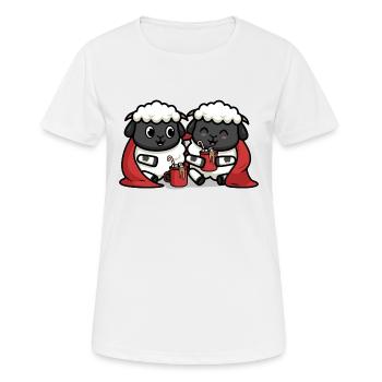 Kuschelige Schafe - Frauen T-Shirt atmungsaktiv - Weiß - Vorne - AI Model Female 172 dark (172cm)