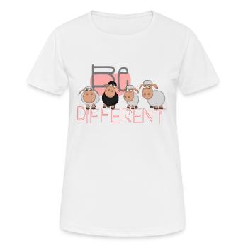 Be different: unique sheep really happy herd - Women's Breathable T-Shirt - white - Front - AI Model Female 172 dark (172cm)