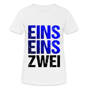 EINS EINS ZWEI Blaulicht Notruf - Frauen T-Shirt atmungsaktiv - Weiß - Vorne - AI Model Female 172 dark (172cm)