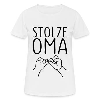 Stolze Oma Kleiner Fingerschwur Großmutter - Frauen T-Shirt atmungsaktiv - Weiß - Vorne - AI Model Female 172 dark (172cm)