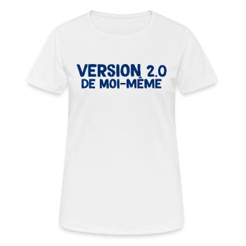 Version 2.0 De Moi Meme Cadeau Maman Femme - T-shirt respirant Femme - blanc - Devant - AI Model Female 172 dark (172cm)