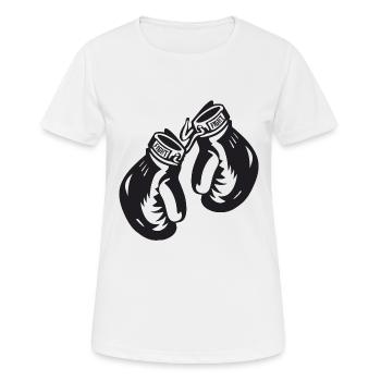 Boxhandschuhe - Frauen T-Shirt atmungsaktiv - Weiß - Vorne - AI Model Female 172 dark (172cm)